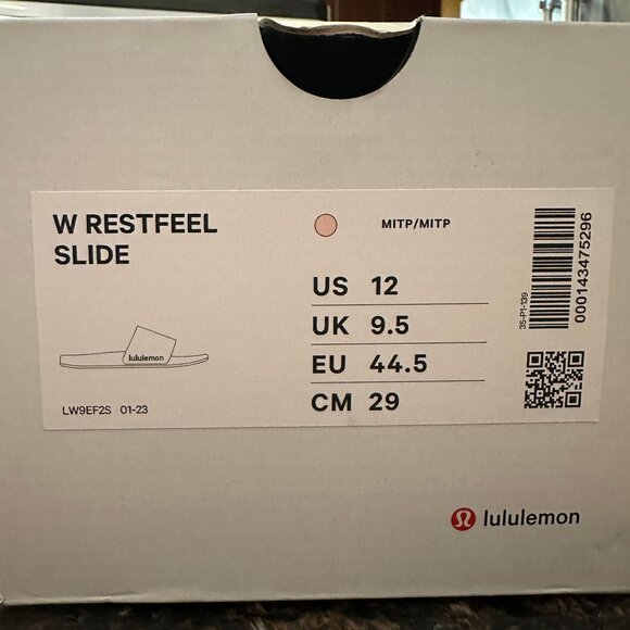 Lululemon Womens Restfeel Slides Misty Pink Cushioned Slip-On Comfort Size 12 - Picture 3 of 3